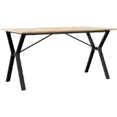 vidaXL Eettafel Y-frame 140x80x75 cm massief grenenhout en staal