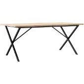 vidaXL Eettafel X-frame 180x90x75,5 cm massief grenenhout en staal