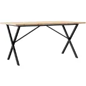 vidaXL Eettafel X-frame 160x80x75,5 cm massief grenenhout en staal