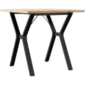 vidaXL Eettafel Y-frame 80x80x75,5 cm massief grenenhout en staal