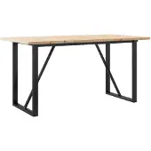 vidaXL Eettafel O-frame 140x80x75,5 cm massief grenenhout en staal