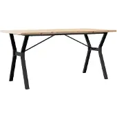 vidaXL Eettafel Y-frame 160x80x75,5 cm massief grenenhout en staal