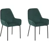 Beliani LOVERNA - Eetkamerstoel - Groen - Corduroy