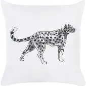 Beliani Decoratieve kussens, Sierkussen Fluweel Wit Dierenmotief 45 x 45 cm Set van 2 MARULA (45 x 45 cm)