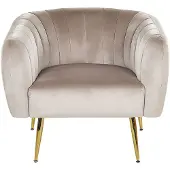 Beliani LACONIA - Fauteuil-Grijs-Fluweel