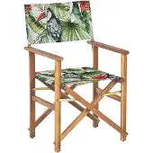Beliani CINE - Tuinstoel set van 2 - Lichthout/Groen/Toekan - Polyester