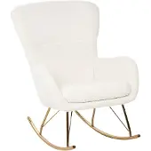 Beliani ANASET - Schommelfauteuil-Wit-Bouclé