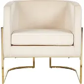 Beliani SIRKKA - Fauteuil-Beige-Fluweel