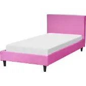 Beliani FITOU - Bekleding voor bedframe-Roze-Fluweel