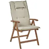Beliani AMANTEA - Tuinstoel set van 6 - Donkerbruin/Taupe - Acaciahout