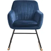 Beliani LIARUM - Schommelstoel-Blauw-Fluweel