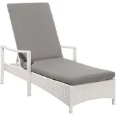 Beliani VASTO - Tuinligstoel-Wit-PE rotan