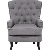 Beliani Viborg II - Fauteuil - Stof - grijs - 75x57x93