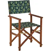Beliani CINE - Tuinstoel-Groen-Polyester, Acaciahout