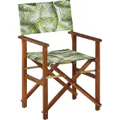 Beliani CINE - Tuinstoel-Donkere houtkleur-Polyester, Acaciahout