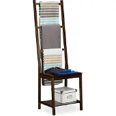 Relaxdays Handdoekhouders + handdoekhaken, Handdoekhouder ladder