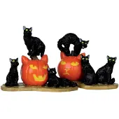 Lemax Kerstfiguur Halloween cats set of 2