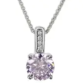 Orphelia Pendant + Chain Purple Zirconium ZH-7029