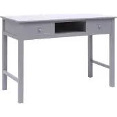 vidaXL Schrijftafel 110x45x76 cm hout grijs