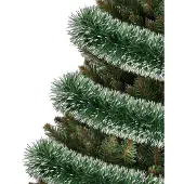Springos Kerstslinger Guirlande 6 m Donkergroen/Wit