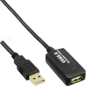 Microconnect USB-kabel - InLine - 34612I - 15m - USB 2.0 - Mannelijk/Vrouwelijk - Zwart