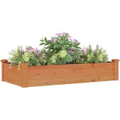 vidaXL Plantenbak verhoogd met voering 120x60x25 cm vurenhout bruin