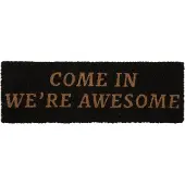 Present Time - Deurmat Come In We're Awesome - Zwart - 75x25x1,5cm
