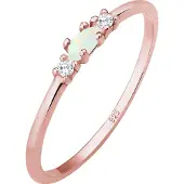 Elli - Elli Ringen vintage zirkonia marquise opaal 925 zilver Dames