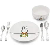 Zilverstad - Kinderservies set nijntje 6-delig porselein/RVS 18/10