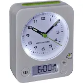 TFA-Dostmann TFA 60.1511.02.04 - Wekker - Analoog - Cijfers - Digitale Alarminstelling - Radiogestuurde tijdsaanduiding - Snooze - Achtergrondverlichting - Wit