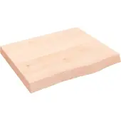 vidaXL Wastafelblad 60x50x(2-6) cm onbehandeld massief hout