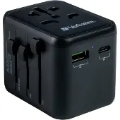 Verbatim UTA-02 Worldwide Travel Adapter + USB-A & USB-C