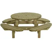 Talen Buitenmeubelen Picknicktafel rond dia. 210 cm