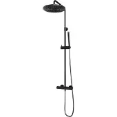 Brauer Gunmetal Edition opbouw regendoucheset met staafhanddouche en hoofddouche 30cm gunmetal geborsteld PVD