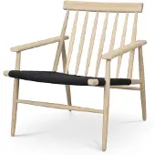 Rowico Home Canwood houten fauteuil whitewash - zwarte zitting