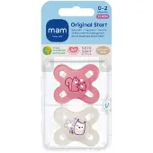 Mam Original Start Fopspeen Silicone Pink 0-2 2 St Fopspeen