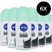 Nivea Black & White Invisible Fresh Deo Roller - 6 x 50 ml