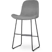 Nolon Barkruk Nino | fluweel grijs 51x116x40 cm barkrukken | NADUVI