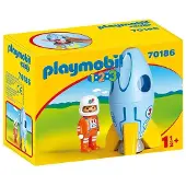 Playmobil 1.2.3 Astronaut met raket - 70186