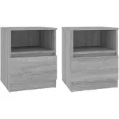 vidaXL Nachtkastjes 2 st 40x40x50 cm bewerkt hout grijs sonoma eiken