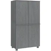 vidaXL Kledingkast HAMAR 89x50x180 cm massief grenenhout donkergrijs