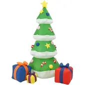 vidaXL Kerstdecoratie opblaasbaar kerstboom LED binnen/buiten 240 cm