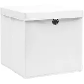 vidaXL Opbergboxen met deksel 4 st 28x28x28 cm wit