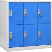 vidaXL Lockerkast 90x45x92,5 cm staal lichtgrijs en blauw