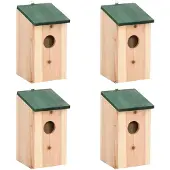 vidaXL Vogelhuisjes 4 st 12x12x22 cm hout