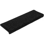 vidaXL Trapmatten 15 st 65x21x4 cm Zwart Rechthoekige Rand