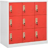 vidaXL Lockerkasten 2 st 90x45x92,5 cm staal lichtgrijs en rood