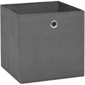 vidaXL Opbergboxen 10 st 28x28x28 cm nonwoven stof grijs