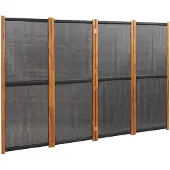 vidaXL Kamerscherm met 4 panelen 280x180 cm zwart
