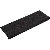 vidaXL Trapmatten Zelfklevend 15 stuks 65x21x4 cm Zwart Rechthoekige Rand